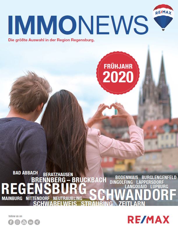 Remax Immonews Titelblatt Frühjahr 2020 Regensburg und Schwandorf
