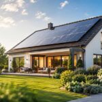 Modernes Einfamilienhaus mit Photovoltaikanlage auf dem Dach – Solarenergie als wertsteigernder Faktor beim Immobilienverkauf. I Photovoltaik beim Immobilienverkauf