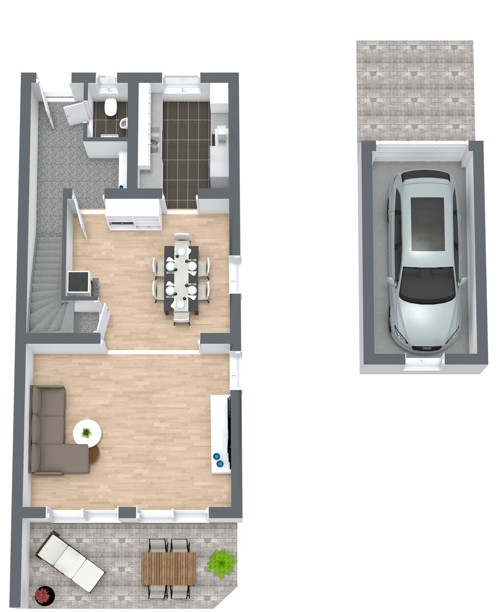Erdgeschoss mit Garage