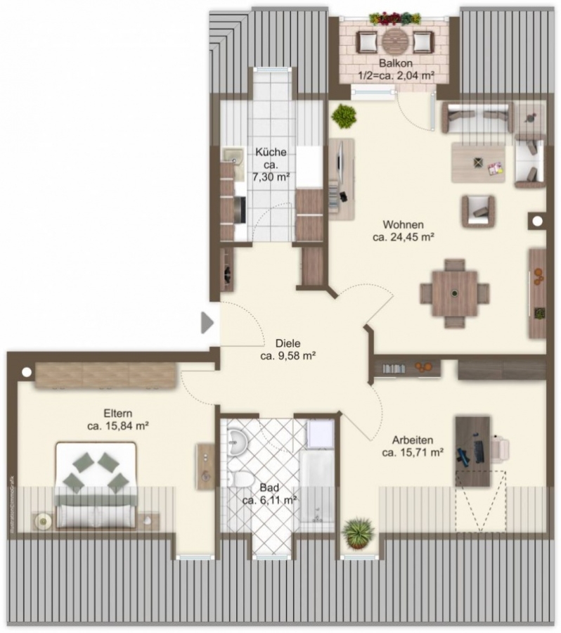 Der Grundriss Ihrer Dachgeschosswohnung
