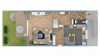 Grundriss Ebene 1 - Schöne Terrassen-Wohnung mit Gartenanteil und Platz für die ganze Familie!
