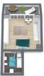 Grundriss Studio - | Nur 100 m zur Universität | Schöne 2-Zimmer Maisonettewohnung
