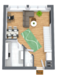 Grundriss EG - | Nur 100 m zur Universität | Schöne 2-Zimmer Maisonettewohnung
