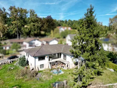 Wohnen auf einer Ebene: Zweifamilienhaus im Rohbau mit schönem Ausblick, 92436 Bruck in der Oberpfalz, Mehrfamilienhaus
