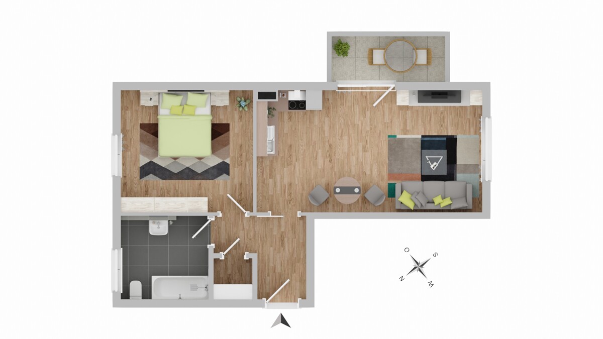 2D-Grundriss Haus 2 Whg 17