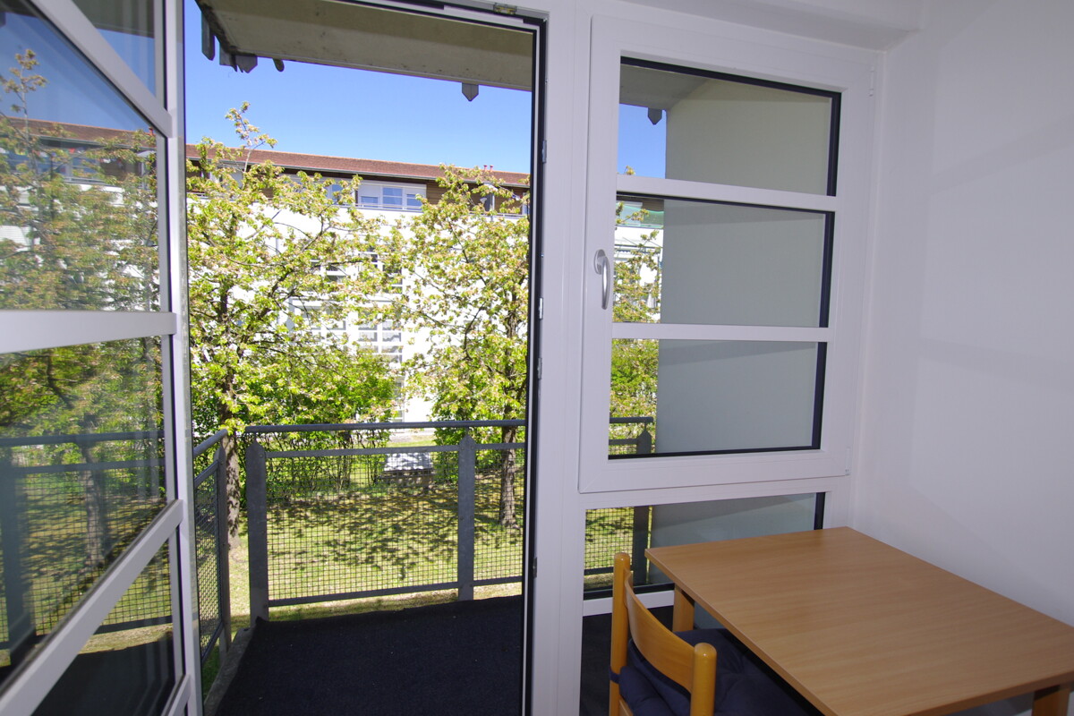 Blick zum Balkon
