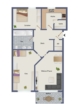 Grundriss - „Tschüss Miete – hallo Eigentum! 3-Zimmer-Wohnung mit Balkon & TG“