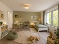 Kinderzimmer 1 KI Möbliert
