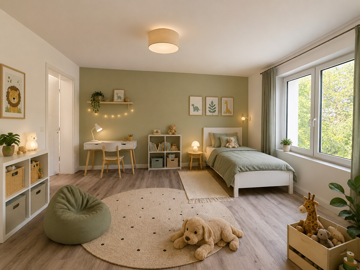 Kinderzimmer 1 KI Möbliert
