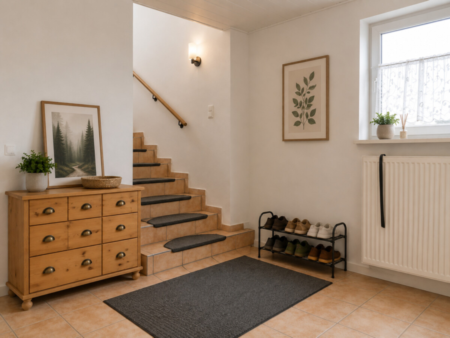 Haus Nr. 1 EG (KI-generierte Visualisierung – kein Originalfoto)