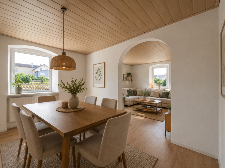 Haus Nr. 2 EG (KI-generierte Visualisierung – kein Originalfoto)