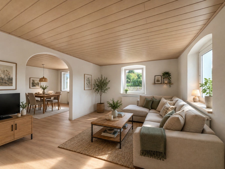 Haus Nr. 2 EG (KI-generierte Visualisierung – kein Originalfoto)