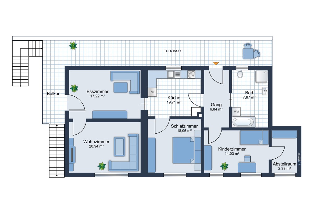 Grundriss Haus 1 Whg. 2
