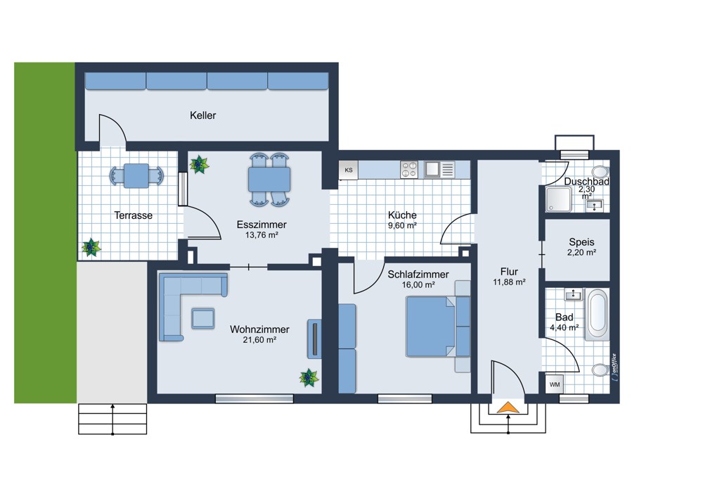 Grundriss Haus 1 Whg. 1