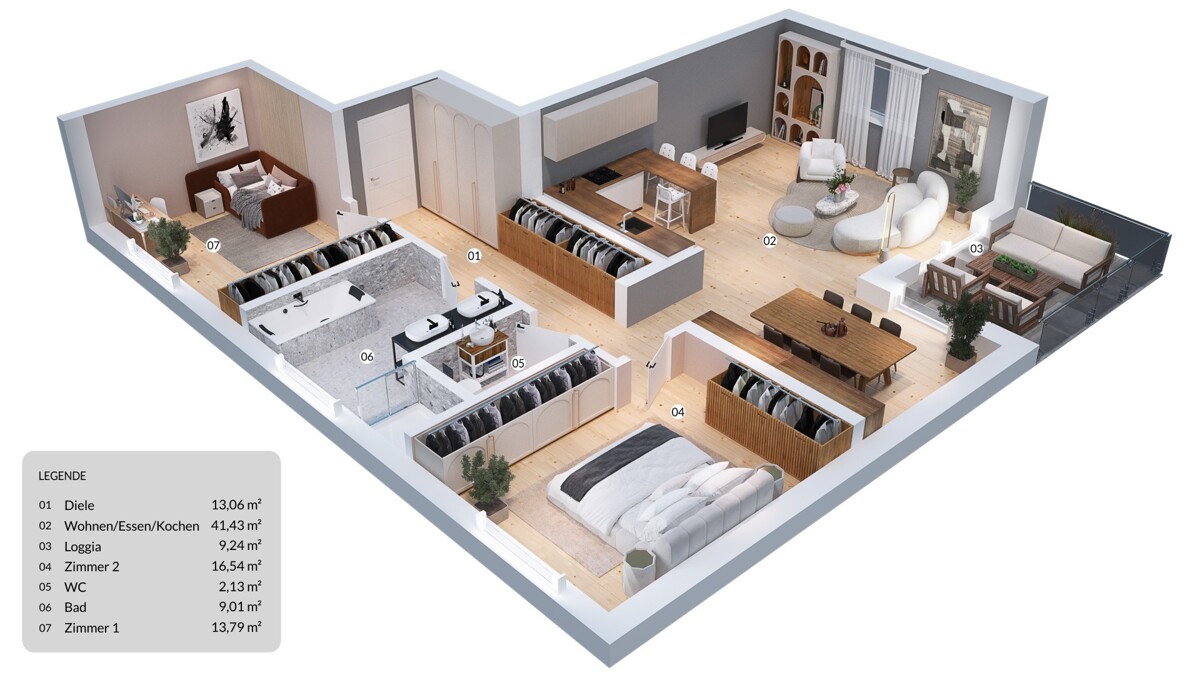 3-D-Grundriss