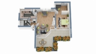 Grundriss - Traumhafte Aussicht! Sonnige Dachterrassen-Wohnung – sofort bezugsfrei!