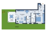 Grundriss - Gartenfreunde aufgepasst: Zwei-Zimmer-Wohnung mit extra großem Garten!