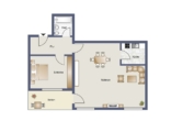 Grundriss - Kapitalanlage! Hoch hinaus! Gepflegte 2-Zimmer-Wohnung mit Domblick!