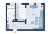 Grundriss - Helles Ein-Zimmer-Appartement zum Sofortbezug!