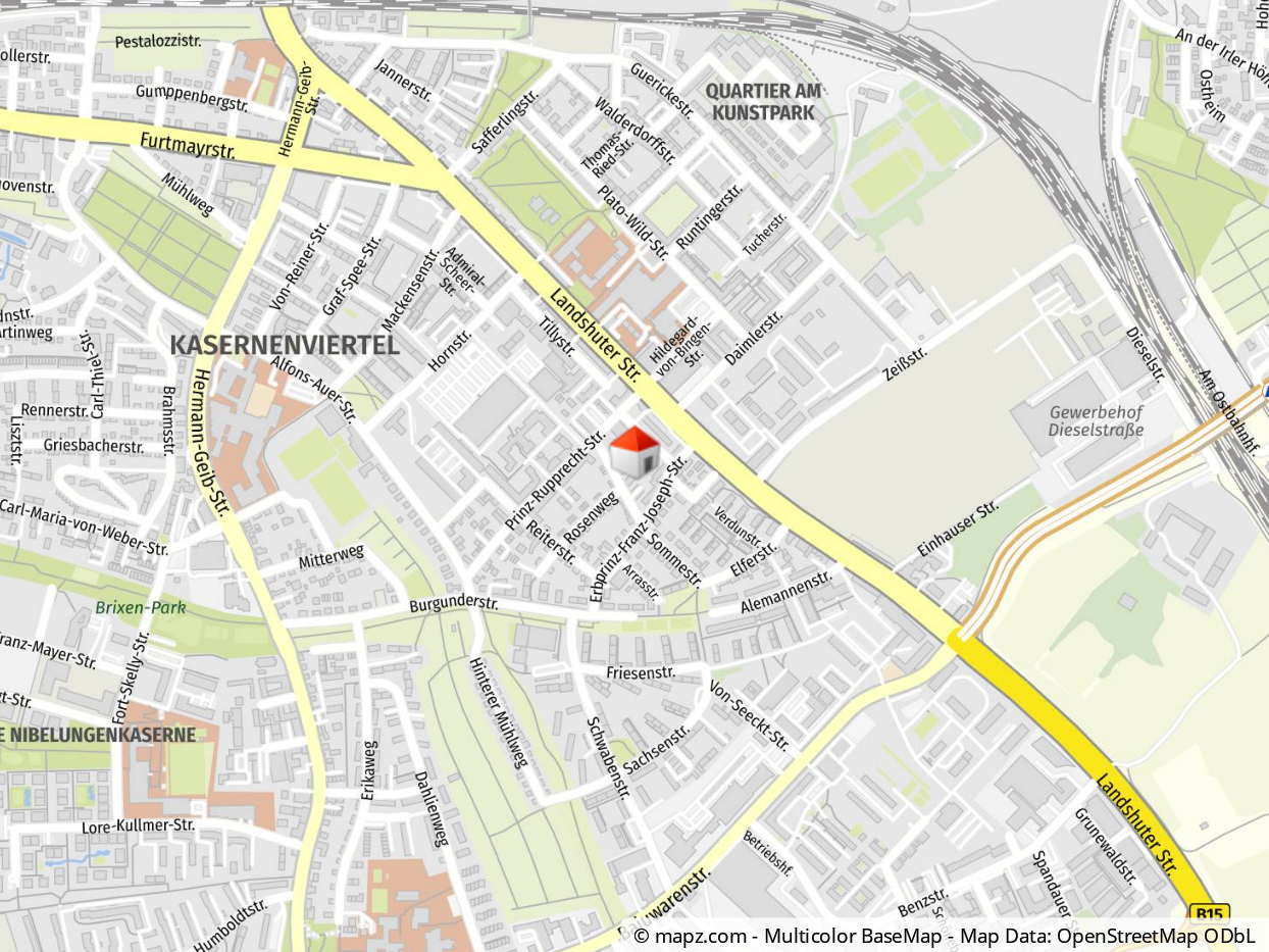 Lage: Rösselsteig 5, Regensburg