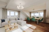 Wohnzimmer Staging - Moderne Dachgeschosswohnung in Neubauqualität