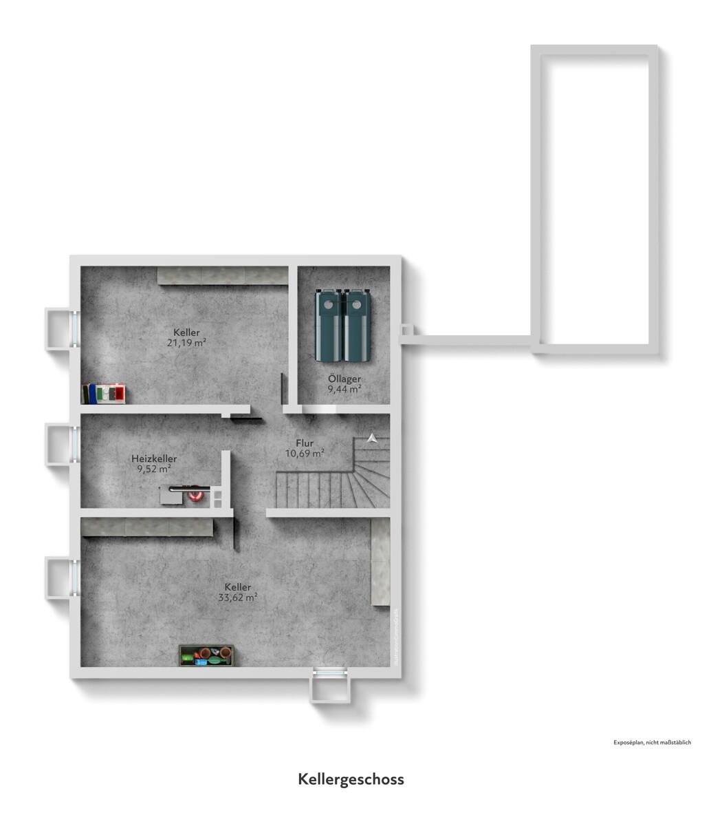 Der Grundriss Ihres Hauses im Kellergeschoss
