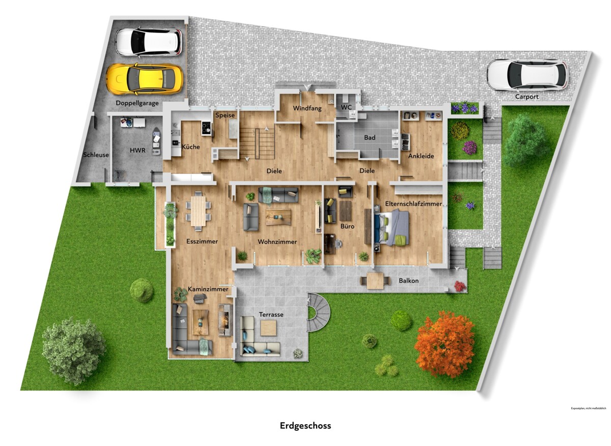 Der Grundriss des Erdgeschosses Ihres Bungalows