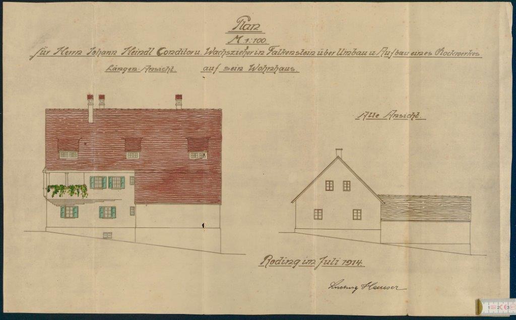 Plan Ansicht Bezirksamt Landratsamt Roding Baugenehmigungsakten 1922 77_0001